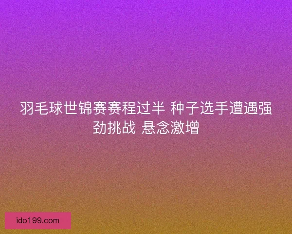 羽毛球世锦赛赛程过半 种子选手遭遇强劲挑战 悬念激增