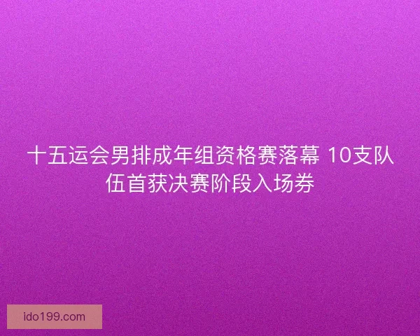 十五运会男排成年组资格赛落幕 10支队伍首获决赛阶段入场券